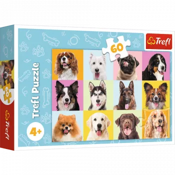 TREFL PUZZLE Dėlionė - 60 - Mieli šuniukai