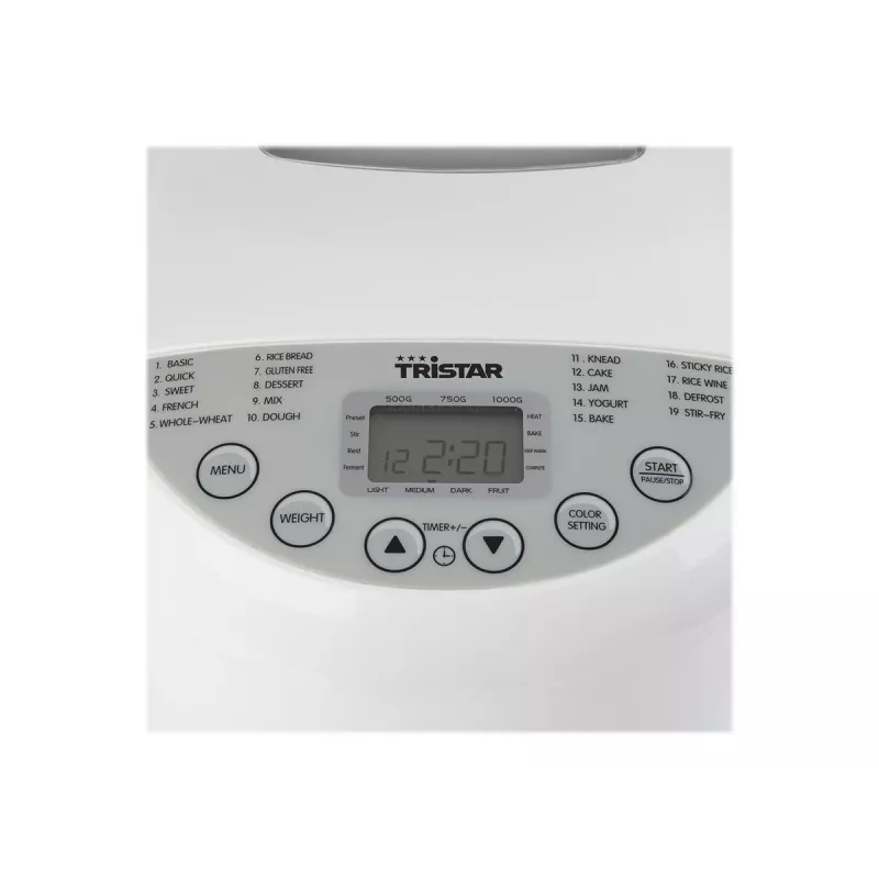 Tristar BM-4586 Duonkepė 550W, 19 programų, 750g-900g, LCD, nelipni forma, juoda