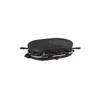Tristar RA-2996 Raclette grilis 8 asmenims, 1200 W, neprideganti reversinė plokštė, 8 keptuvės, juoda/sidabrinė