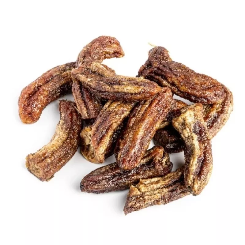 Tropicks Dried Banana 100 g – traškūs saldūs bananų traškučiai su kokosų aliejumi ir medumi