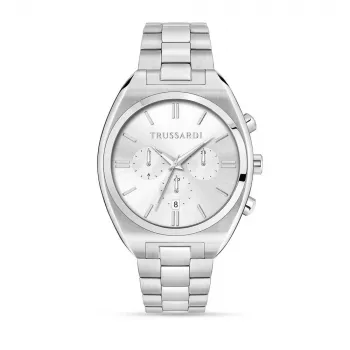 Trussardi Vyrų Kvarcinis Laikrodis R2453159003 44mm Mėlynas Ciferblatas Nerūdijantis Plienas