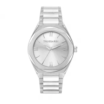 Trussardi vyrų T-Light kvarcinis laikrodis R2453156006 42mm mėlynas ciferblatas, ruda oda
