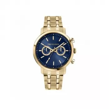 Trussardi vyriškas laikrodis R2453147002 43mm mėlynas ciferblatas odinis dirželis