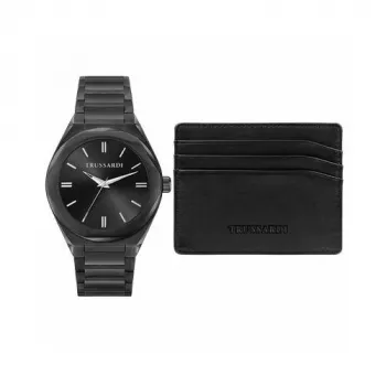 Trussardi vyriškas laikrodis R2453156007 42mm mėlynas ciferblatas ruda odinė juosta