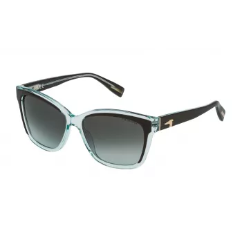 TRUSSARDI Moteriški Akiniai nuo Saulės STR0775607U2 Havana Acetate Butterfly Rėmelis Rudas Gradientinis Lęšis 56mm