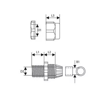 TRYTYT PG-7 šviesiai pilka kabelio įvorė su įtempimo mažinimu, IP68, poliamidas, 3-6.5mm