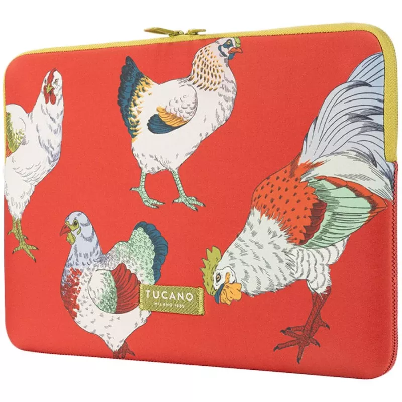 TUCANO SCHIZZO dėklas MacBook Air 15 colių / nešiojamiesiems 13-14 colių, Fauna Galline oranžinis