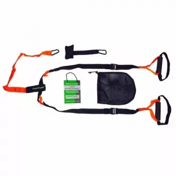 Tunturi 14TUSFU154 Suspension / Sling Trainer – reguliuojami diržai kūno svoriui su durų inkaru, juoda/geltona