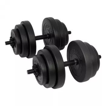 Tunturi 28 kg Vinyl Dumbbell Set su Spinlock strypais