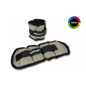 Tunturi kulkšnių ir riešų svarmenys 1kg x2, pilki, neoprenas su Velcro