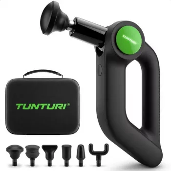 Tunturi MG70 Massage Gun Pro – Perkusinis masažuoklis, 20 greičių, 6 antgaliai, 2500mAh baterija