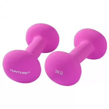 Tunturi Neoprene Hanteliai 3 kg (pora) Violetiniai – šešiakampė forma, neslystantys