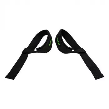 Tunturi Padded Weight Lifting Straps - 1 pora, juodi, neopreninė riešo atrama, 60 cm