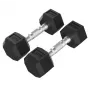 Tunturi Platinum Hex Rubber Dumbbell 4 kg pora - juoda/sidabrinė