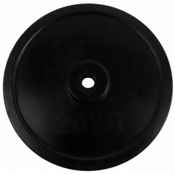 Tunturi Rubber Weight Disc 20 kg – Juoda guminė ketaus plokštė (vienetas, 30 mm skylė)