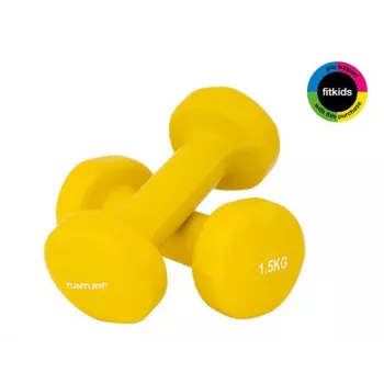 Tunturi Vinyl Dumbbells 1.5 kg, Yellow, Pair (2 vnt.)