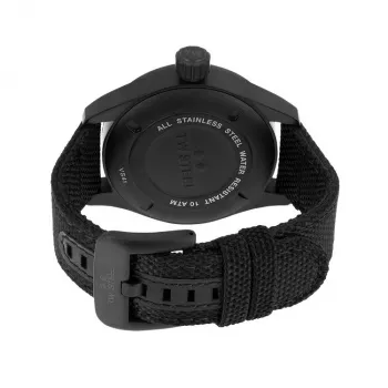TW STEEL VS41-Volante Vyriškas Kvarcinis Laikrodis 45mm Juodas Ciferblatas Odinis Dirželis