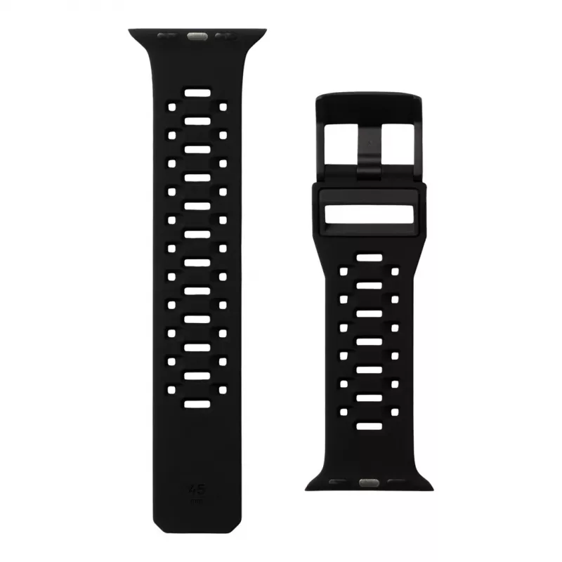 UAG Scout Silicone Watch Strap, skirtas Apple Watch 49mm/45mm/44mm/42mm – juoda