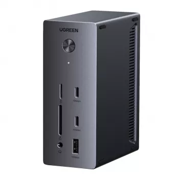 UGREEN 14-in-1 USB-C Dock su dviem DisplayPort, HDMI, 100W PD, Gigabit Ethernet, SD/TF kortelių skaitytuvais ir 3.5mm garso išvestimi