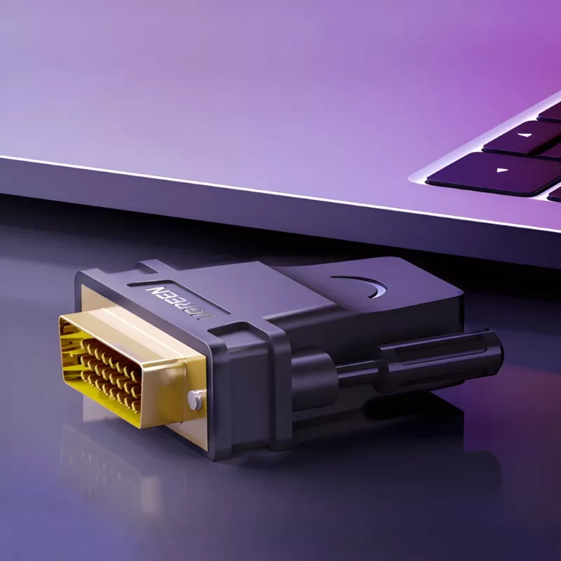 UGREEN 20124-20124 DVI (24+1) vyriškas į HDMI moterišką adapterį - juodas
