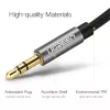 UGREEN 3.5mm Aux kabelis 2m – 24K auksu dengtas stereo garso kabelis, bevandenio vario laidininkai, dvigubas ekranavimas, TPE apvalkalas, nuleidžiama jungtis telefonų dėklams, juoda