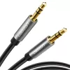 UGREEN 3.5mm Aux kabelis 2m – 24K auksu dengtas stereo garso kabelis, bevandenio vario laidininkai, dvigubas ekranavimas, TPE apvalkalas, nuleidžiama jungtis telefonų dėklams, juoda