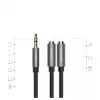 UGREEN 3.5mm Aux Stereo Audio Splitter Cable with Braid 20cm Black