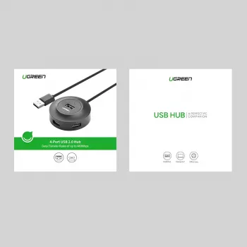 UGREEN 4-in-1 USB 2.0 Hub (20777) - juodos spalvos