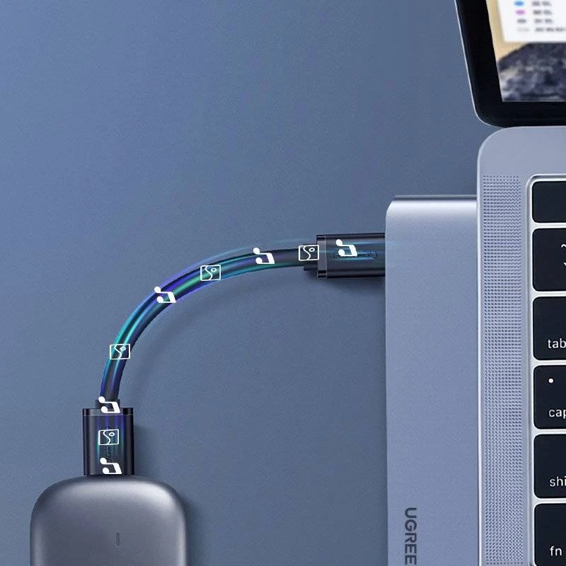 UGREEN 60559 USB-C Dockinė stotelė 9-in-1 šakotuvas su 4K HDMI, 3x USB 3.0, Gigabit Ethernet, SD/MicroSD, 100W PD, sidabrinis