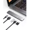 UGREEN 60559 USB-C Dockinė stotelė 9-in-1 šakotuvas su 4K HDMI, 3x USB 3.0, Gigabit Ethernet, SD/MicroSD, 100W PD, sidabrinis