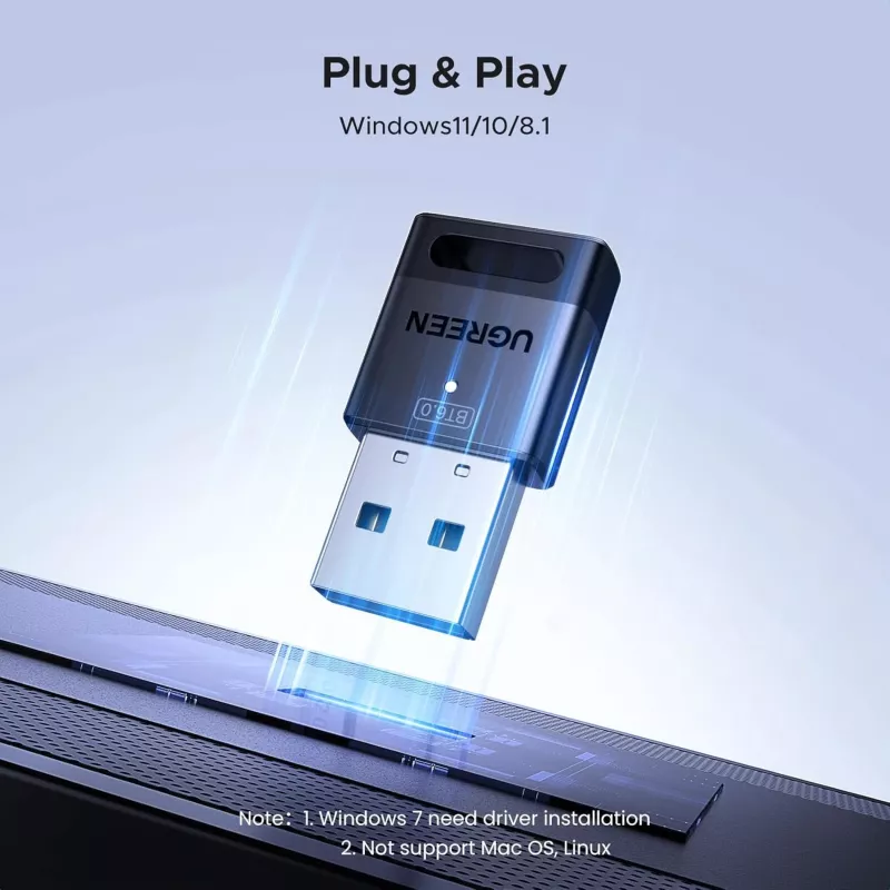 UGREEN Bluetooth 6.0 USB adapter - juodos spalvos