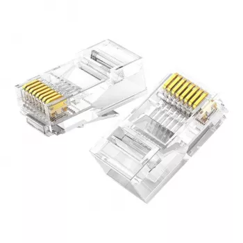 UGREEN Cat6 RJ45 moduliniai kištukai - permatomi su auksuotais kontaktais (10 vnt.)