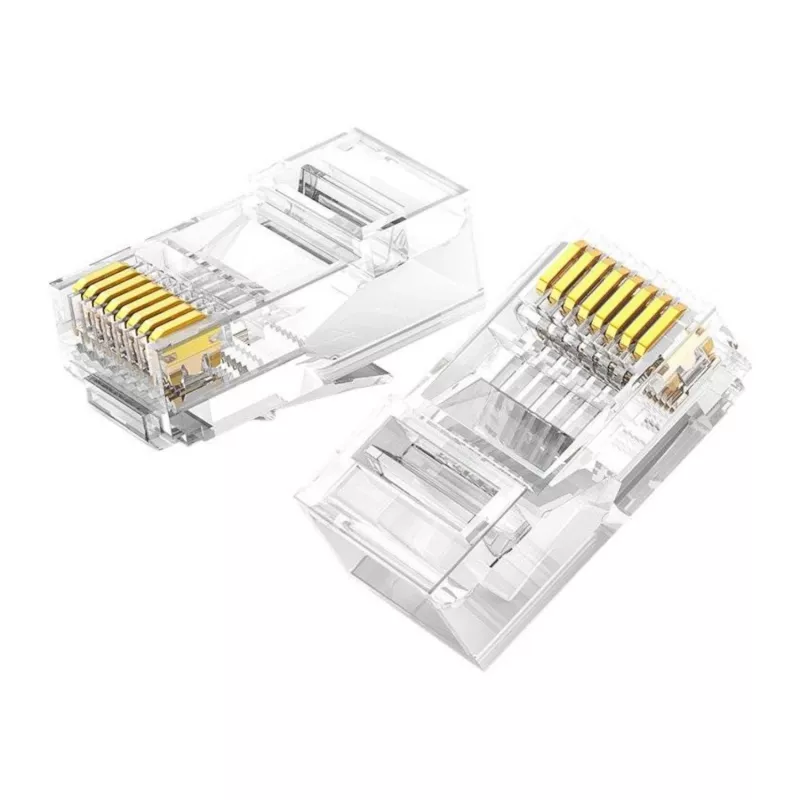 UGREEN Cat6 RJ45 moduliniai kištukai - permatomi su auksuotais kontaktais (10 vnt.)