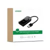 UGREEN CM129 USB-A į 3,5 mm išorinis stereo garso adapteris - juodas