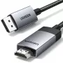 UGREEN DP119 DisplayPort į HDMI laidas 2m 4K 60Hz Pilka