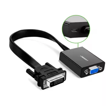 UGREEN DVI-D 24+1 į VGA aktyvus vaizdo adapteris (kištukas į lizdą) – juodas