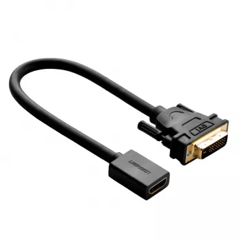 UGREEN DVI į HDMI laidas adapteris 15 cm, vyriškas į moterišką, 1080p Full HD, juodas