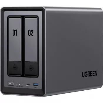 UGREEN DXP2800+ 2x Seagate IronWolf HDD Bundle - 2 lizdų NAS su Intel Celeron N5105, 8GB DDR4, 2x 2.5GbE, 2x 4TB HDD