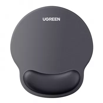 UGREEN ergonomiškas pelės kilimėlis LP668 su gelio riešo atrama, lygiu audinio paviršiumi ir neslystančiu pagrindu, juodas