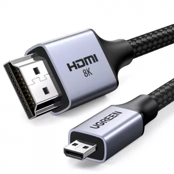 UGREEN HD164 Micro HDMI į HDMI 2.1 laidas 8K 1m Pilka