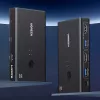 UGREEN HDMI 2.0 KVM Switch 2-In-1 Out, 2 kompiuteriai 1 monitorius, 4K@60Hz, 3 prievadų USB 2.0 Hub, mygtukas ir karštųjų klavišų perjungimas, aliuminio lydinys, HDCP 2.2, HDR10