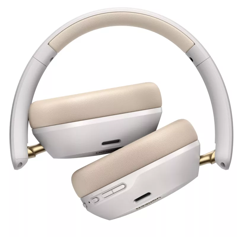 UGREEN HiTune Max 5C belaidės ausinės per ausis, hibridinis ANC, Bluetooth 5.4, 40 mm tvarkyklės, 40 val. baterija - smėlio spalvos