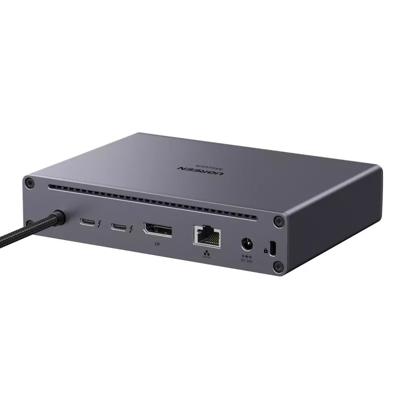 UGREEN Maxidok 10-in-1 Thunderbolt 5 Docking Station su 8K trigubu ekranu ir 140W galia