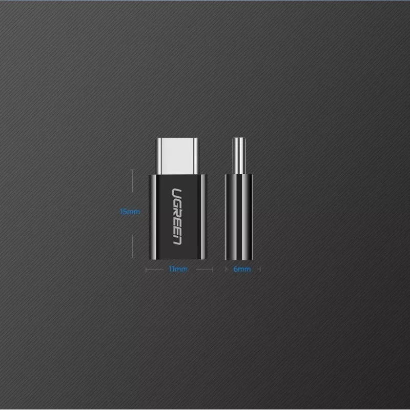 UGREEN Micro USB į USB-C adapteris juodas (30391)