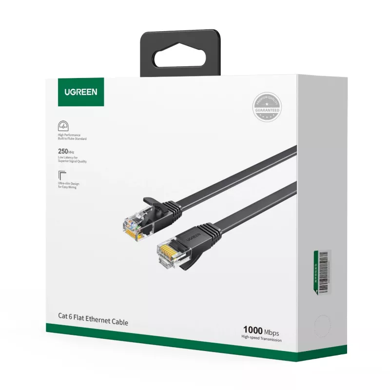 UGREEN NW102 Cat.6 UTP Ethernet Patch Cable RJ45 3m juoda