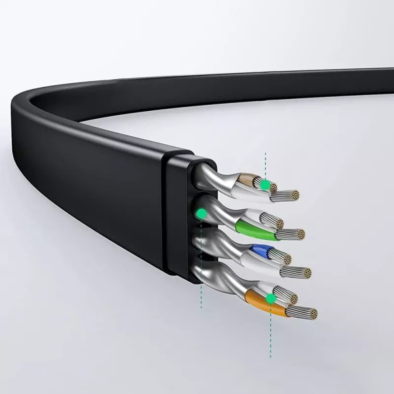UGREEN NW102 Cat6 Flat Ethernet Network Cable 8m - Black