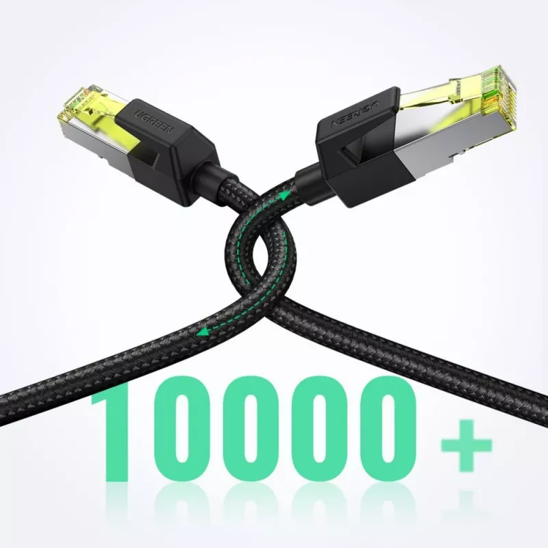 UGREEN NW150 Cat 7 Ethernet kabelis 1m - Juodas