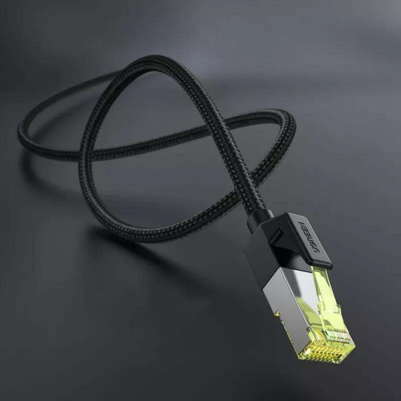 UGREEN NW150 Cat 7 Ethernet kabelis 1m - Juodas