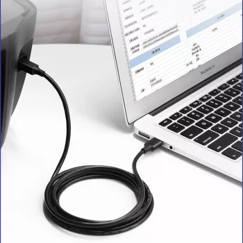 UGREEN US135 USB 2.0 A-B laidas, auksuoti kontaktai, 2 m, juodas