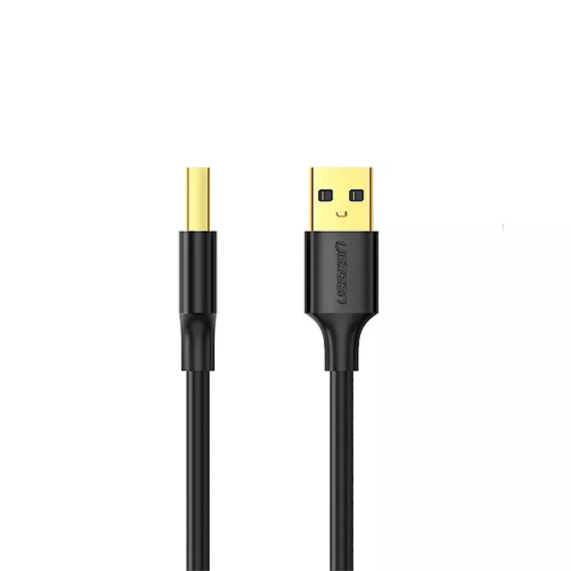 UGREEN US135 USB 2.0 A-B laidas, auksuoti kontaktai, 2 m, juodas